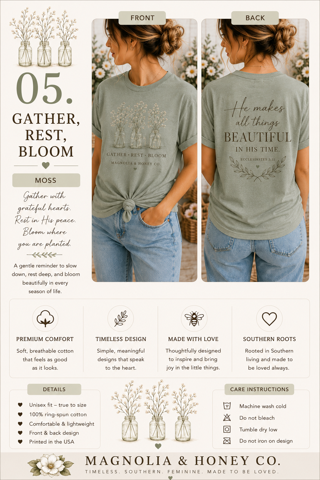Gather, Rest, Bloom Tee
