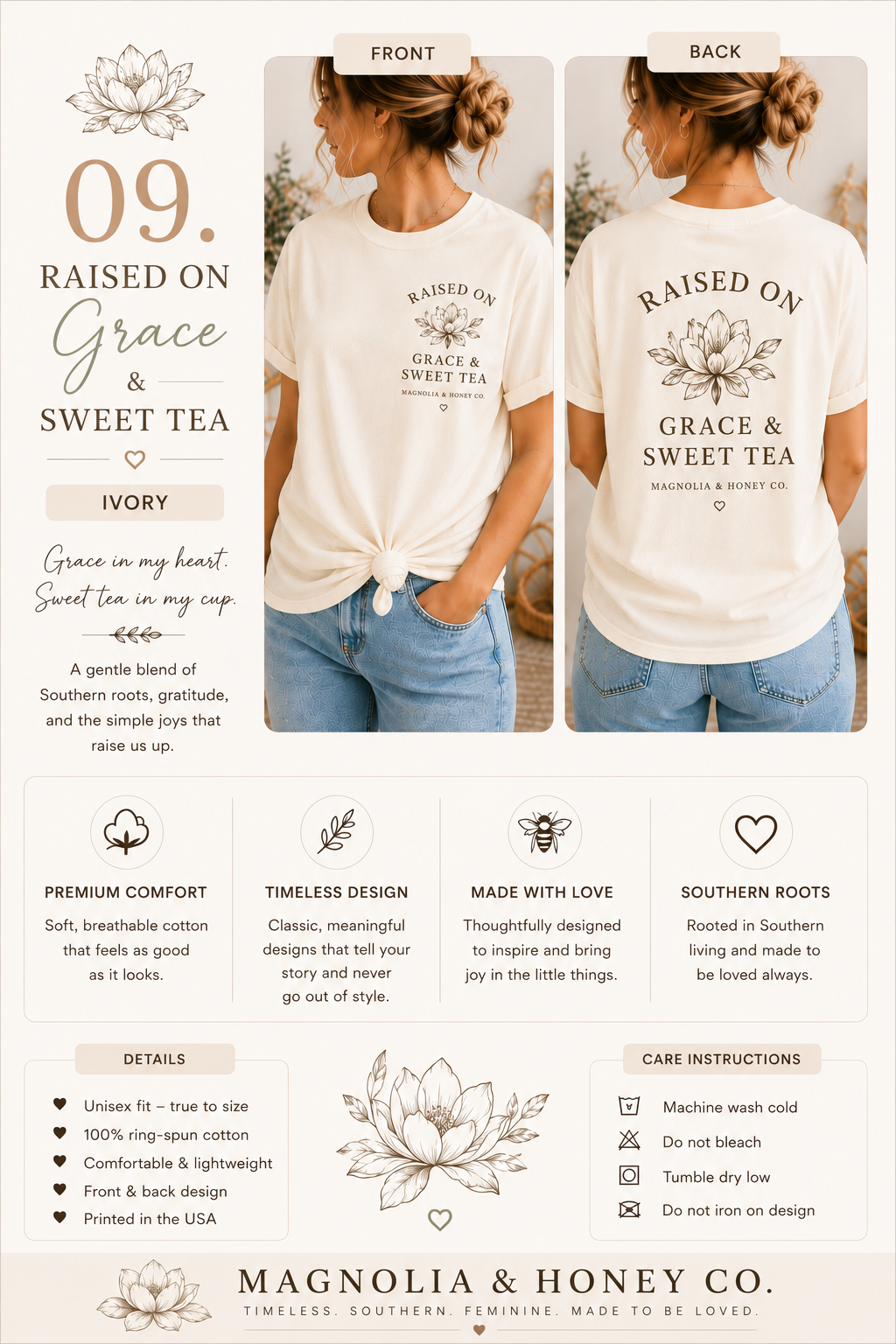 Raised on Grace & Sweet Tea Tee