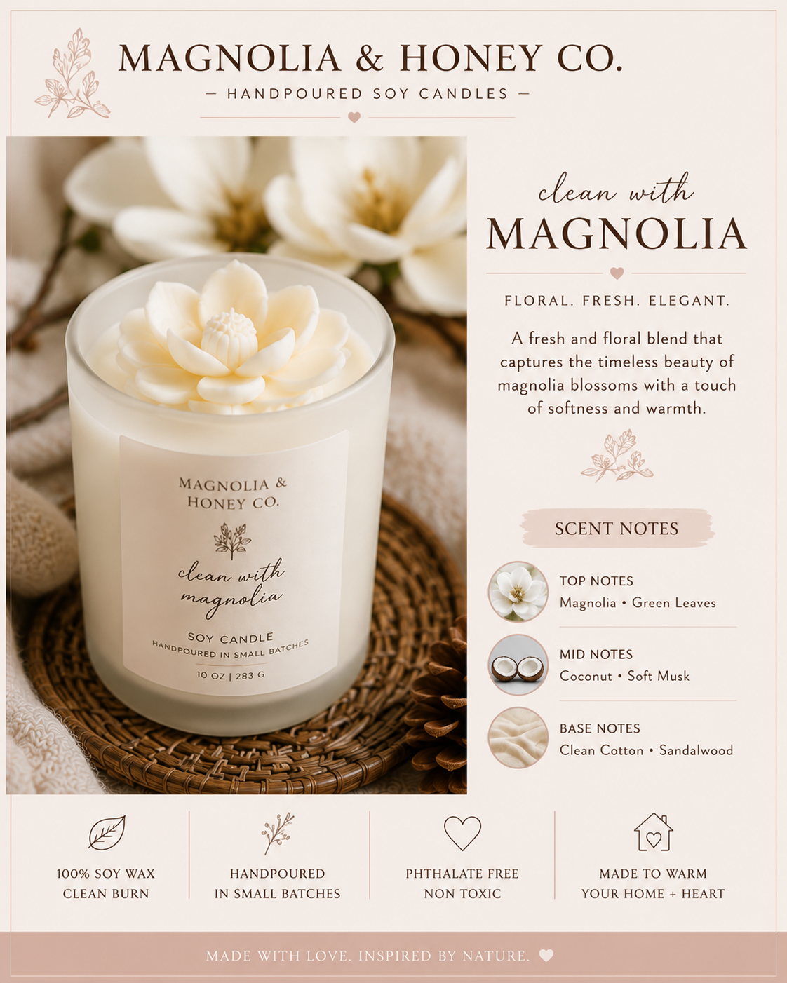 Clean with Magnolia Candle