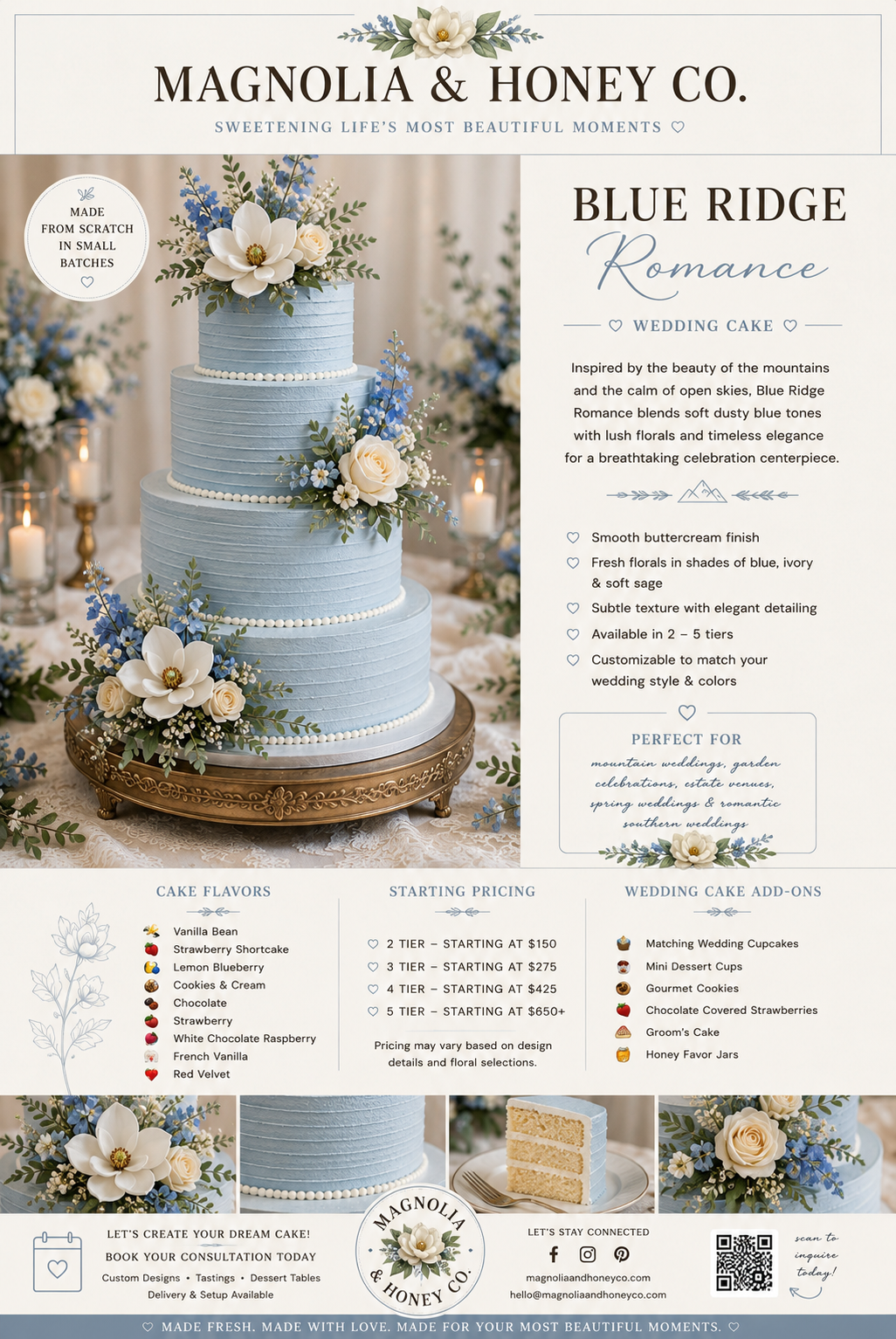 Blue Ridge Romance Wedding Cake