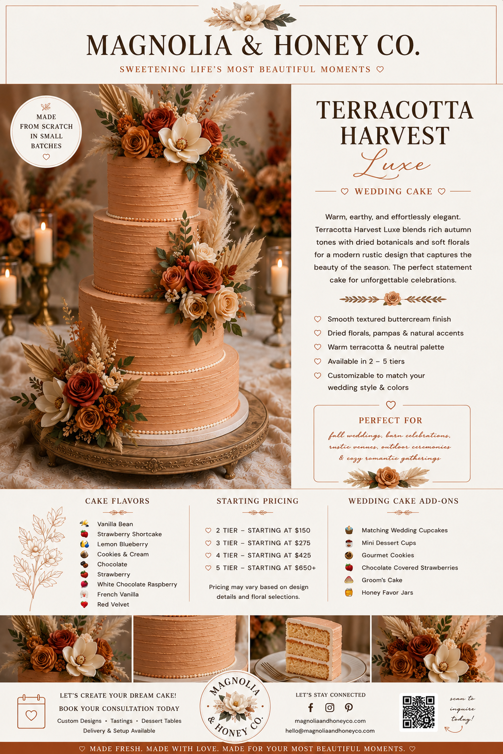 Terracotta Harvest Luxe Wedding Cake