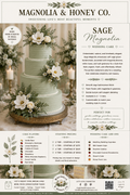 Sage Magnolia Wedding Cake