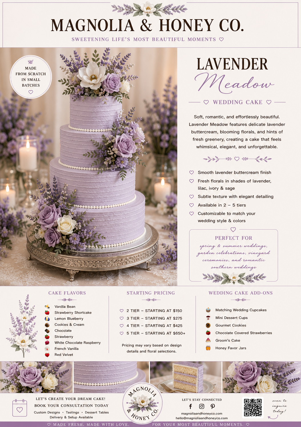 Lavender Meadow Wedding Cake