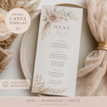Blush Boho Wedding Menu Template