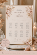 Blush Boho Wedding Seating Chart Template
