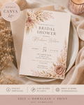 Blush Boho Bridal Shower Invitation Template
