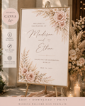 Blush Boho Wedding Welcome Sign Template