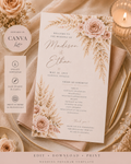 Blush Boho Wedding Program Template