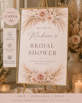Blush Boho Bridal Shower Welcome Sign Template