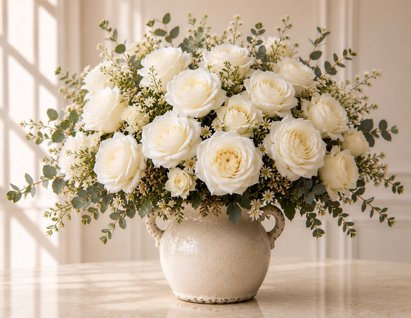 Pure White Rose Garden