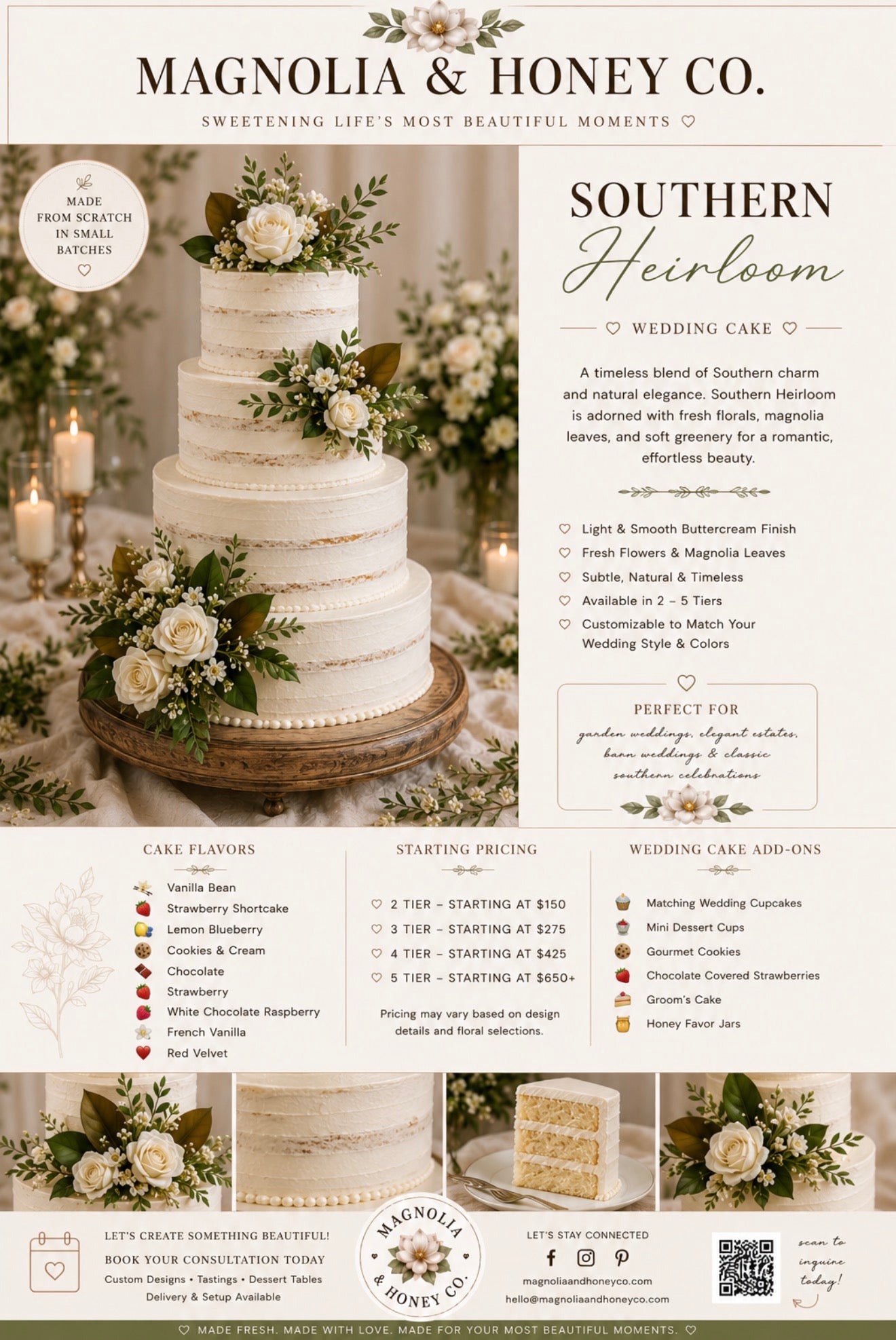 Southern Heirloom Wedding Cake