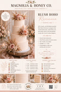Blush Boho Romance Wedding Cake