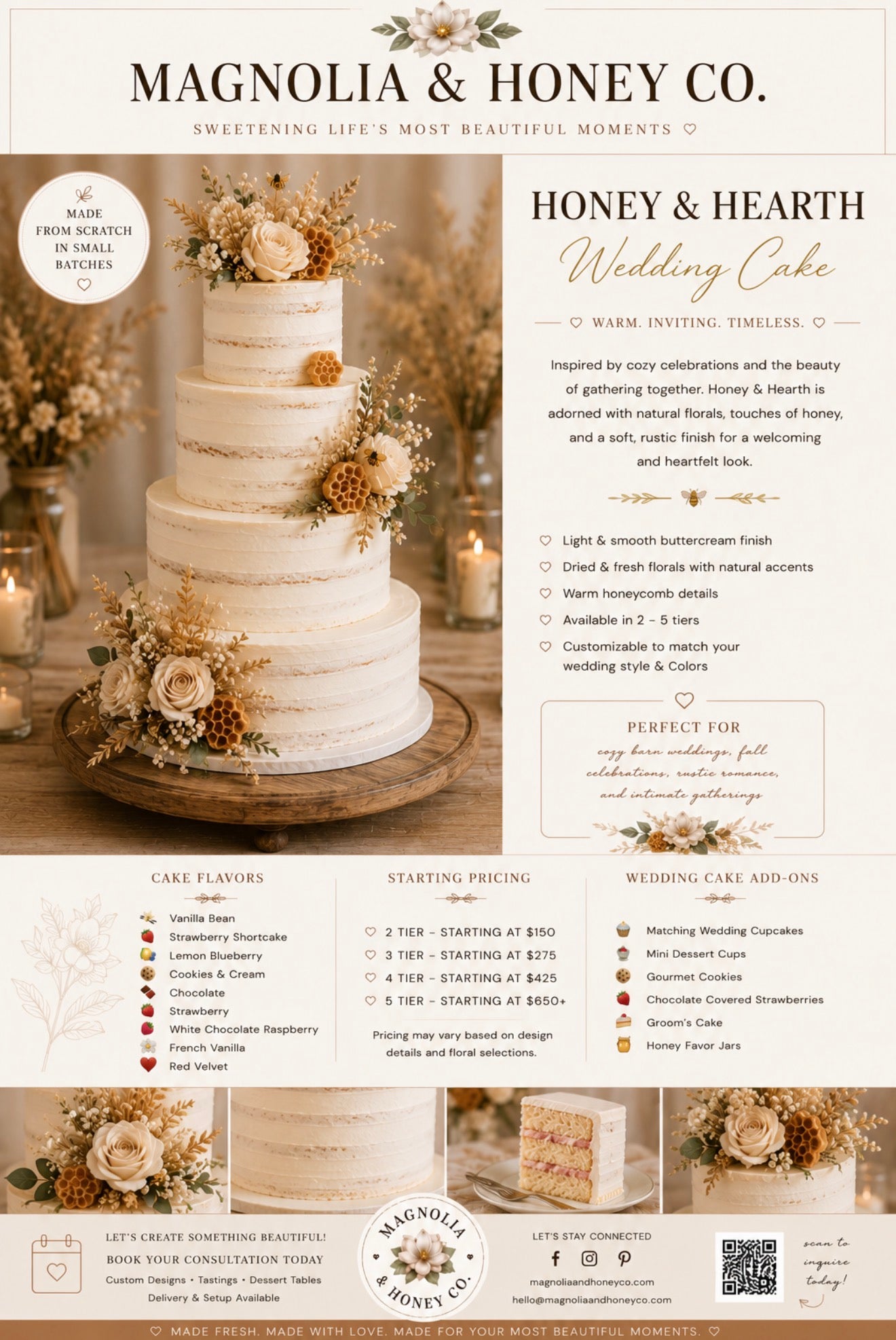 Honey & Hearth Wedding Cake