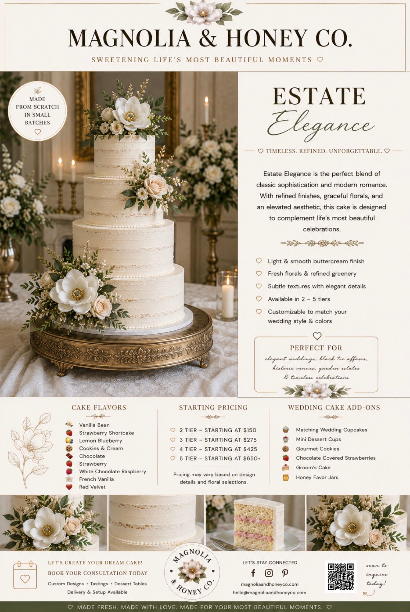 Estate Elegance Wedding Cake